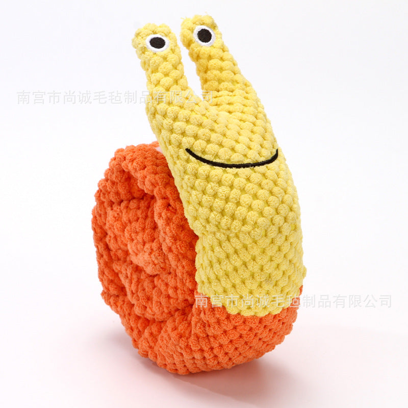 Pet Toy Sniffing Plush Snail Toy Teething Educational Sound Interactive Food Hiding and Bite Resistant Pet Supplies Toy