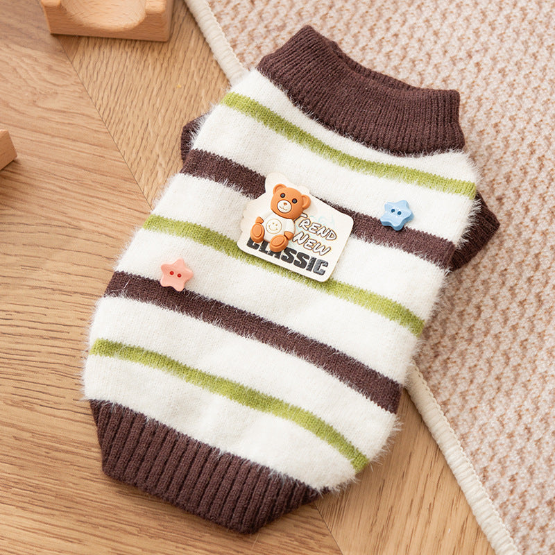 Autumn and winter joint cat clothes thick warm pullover sweater Teddy dog two-legged clothes pet clothes