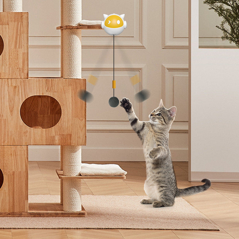Automatic cat teaser, intelligent telescopic and bite-resistant cat teaser, lazy hanging cat teaser, self-entertainment pet toy