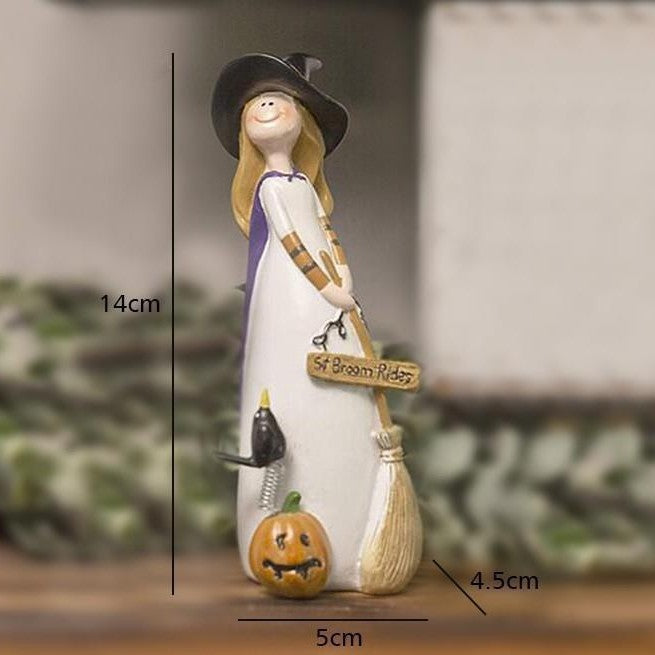 New cross-border witch decorations resin statues cute home holiday decorations Halloween crafts