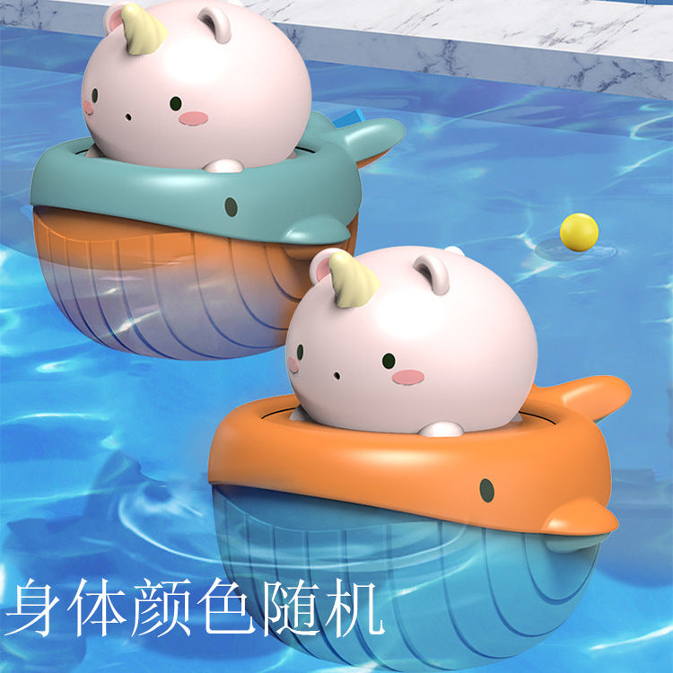 Douyin hot selling children's bathroom water swimming little penguin crab chain cool swim baby bath water toys