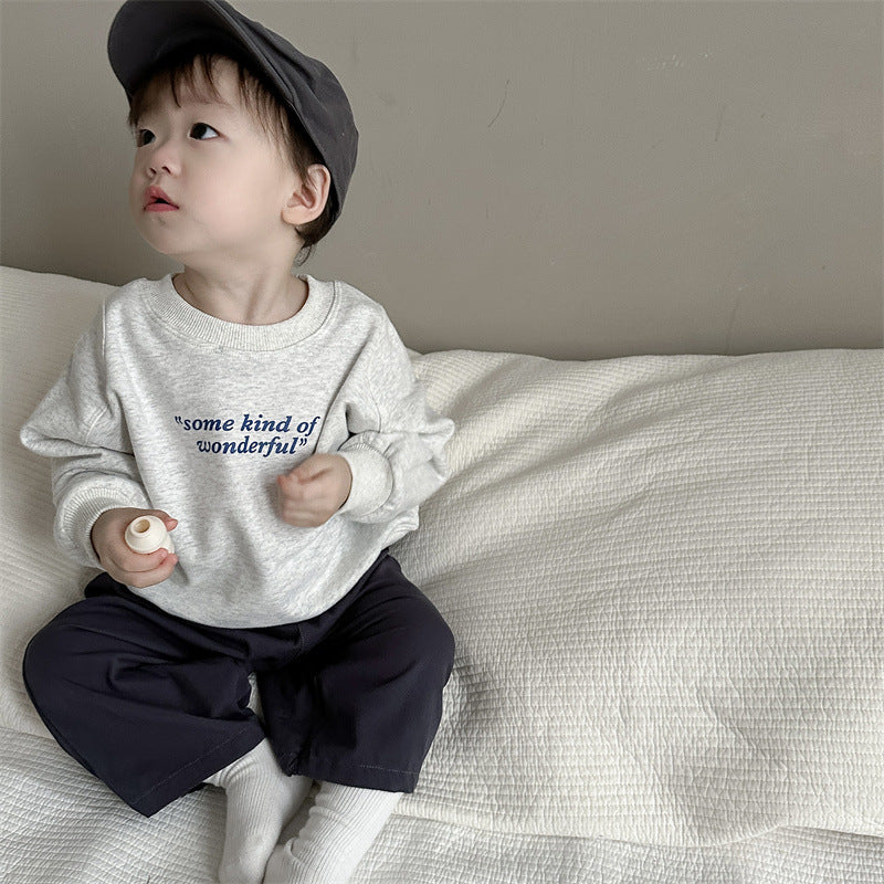 Children's suits spring clothes Korean style children's clothes baby spring clothes long-sleeved sweatshirt sweatpants two-piece suit boys spring clothes