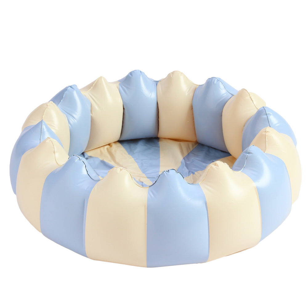 Xiaolu ins Denmark retro striped inflatable swimming pool baby dinosaur pool thickened home ocean ball pool