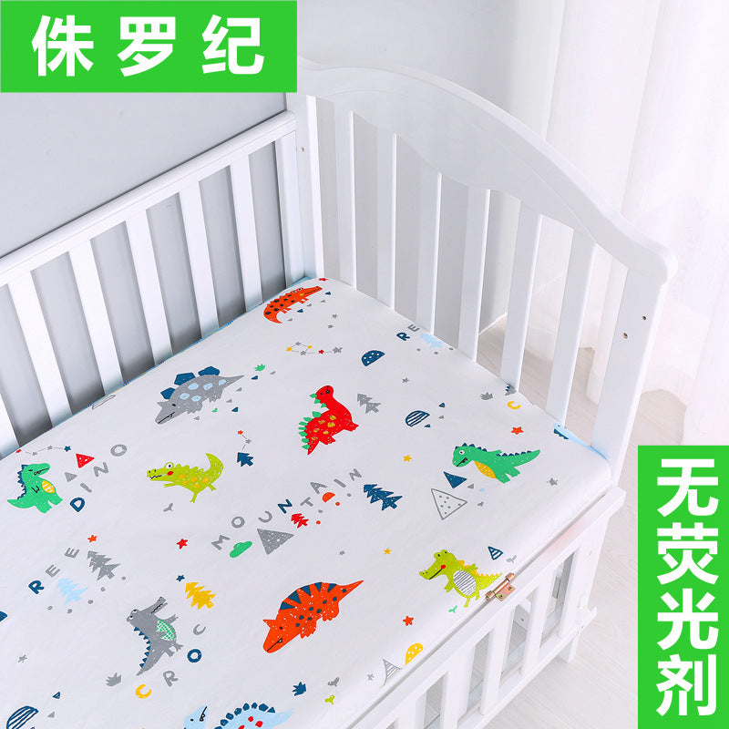 Foreign trade pure cotton crib bed sheet baby maternal and infant products ins children cartoon bed cover wholesale