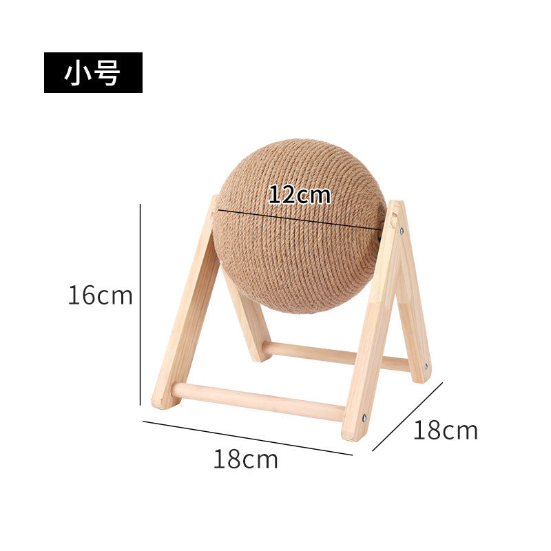 Cat scratching board cat toy wooden cat scratching ball rabbit claw sharpening hemp rope cat climbing frame durable cat scratching post pet supplies