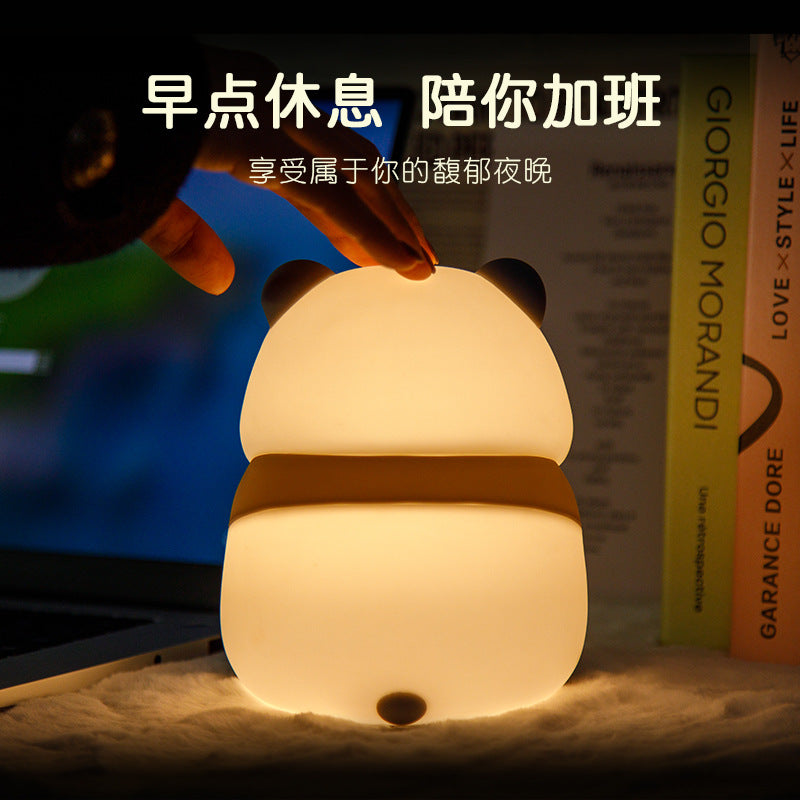 Teacher Rake Paipai Lamp Internet celebrity giant panda night light silicone lamp night light creative gift to heal, cute and relieve stress