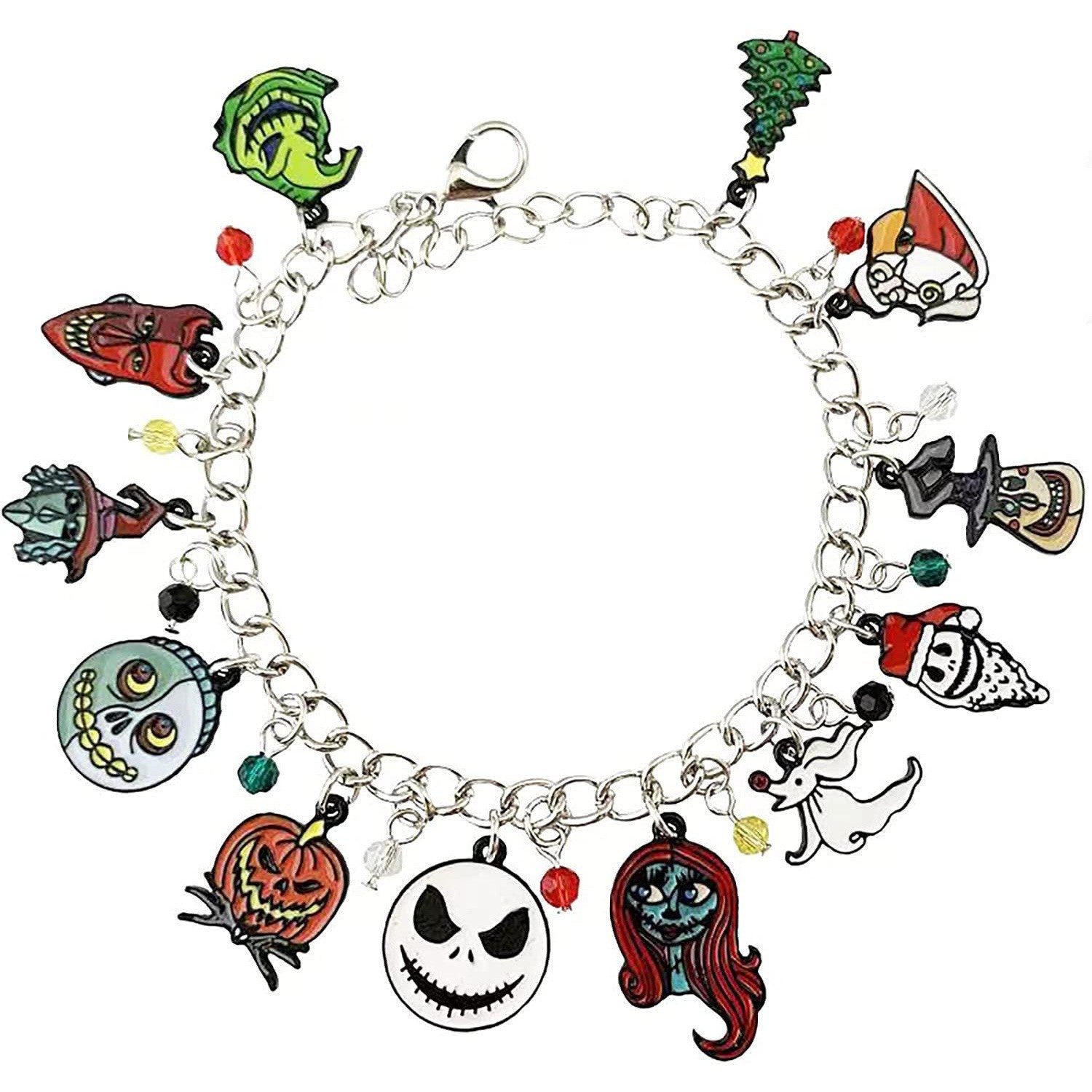 Amazon New Halloween Combination Bracelet Pumpkin Head Spider Bat Ghost Pendant Holiday Decoration Gift