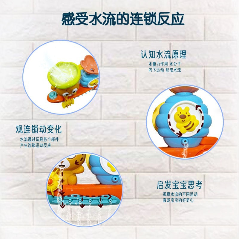 Cross-border baby bathroom toys children's water play tools bear water car bathing parent-child interaction summer swimming