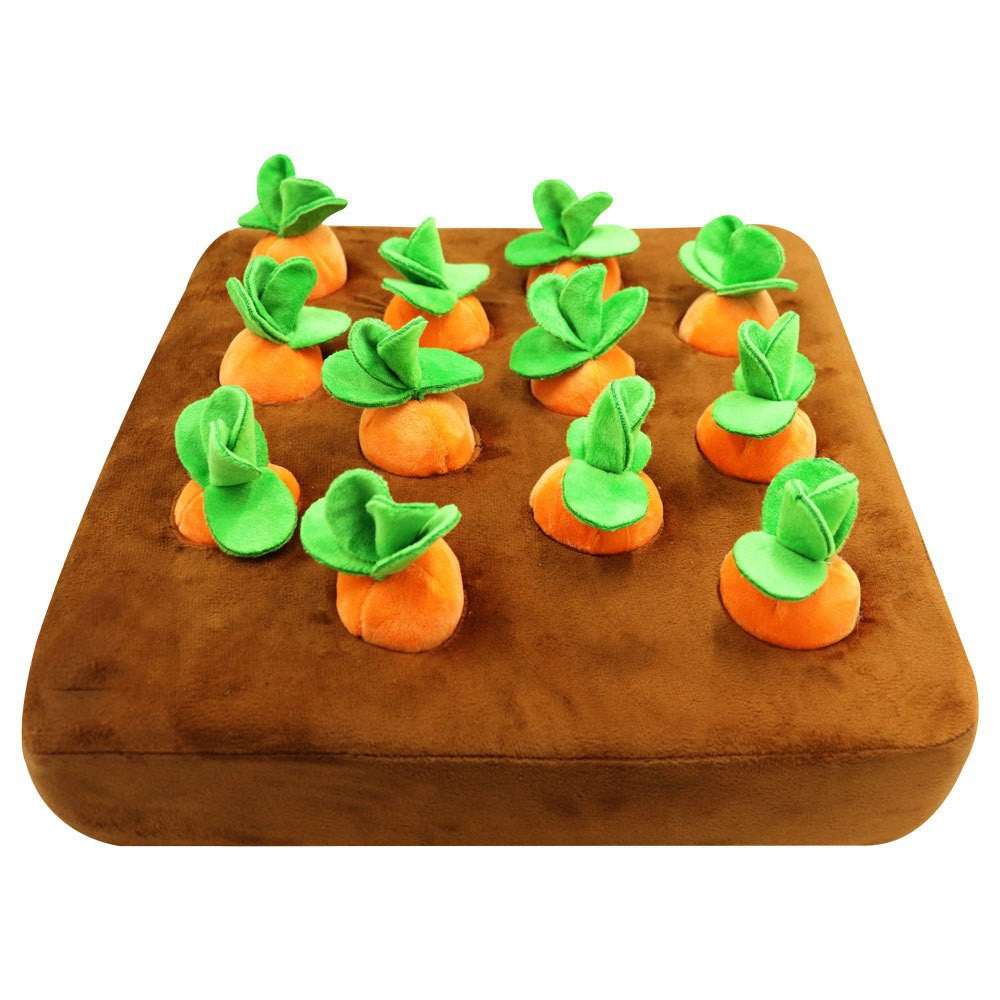 Cross-border spot pull radish plush toy carrot fruit vegetable field puzzle early education doll pet chewing toy