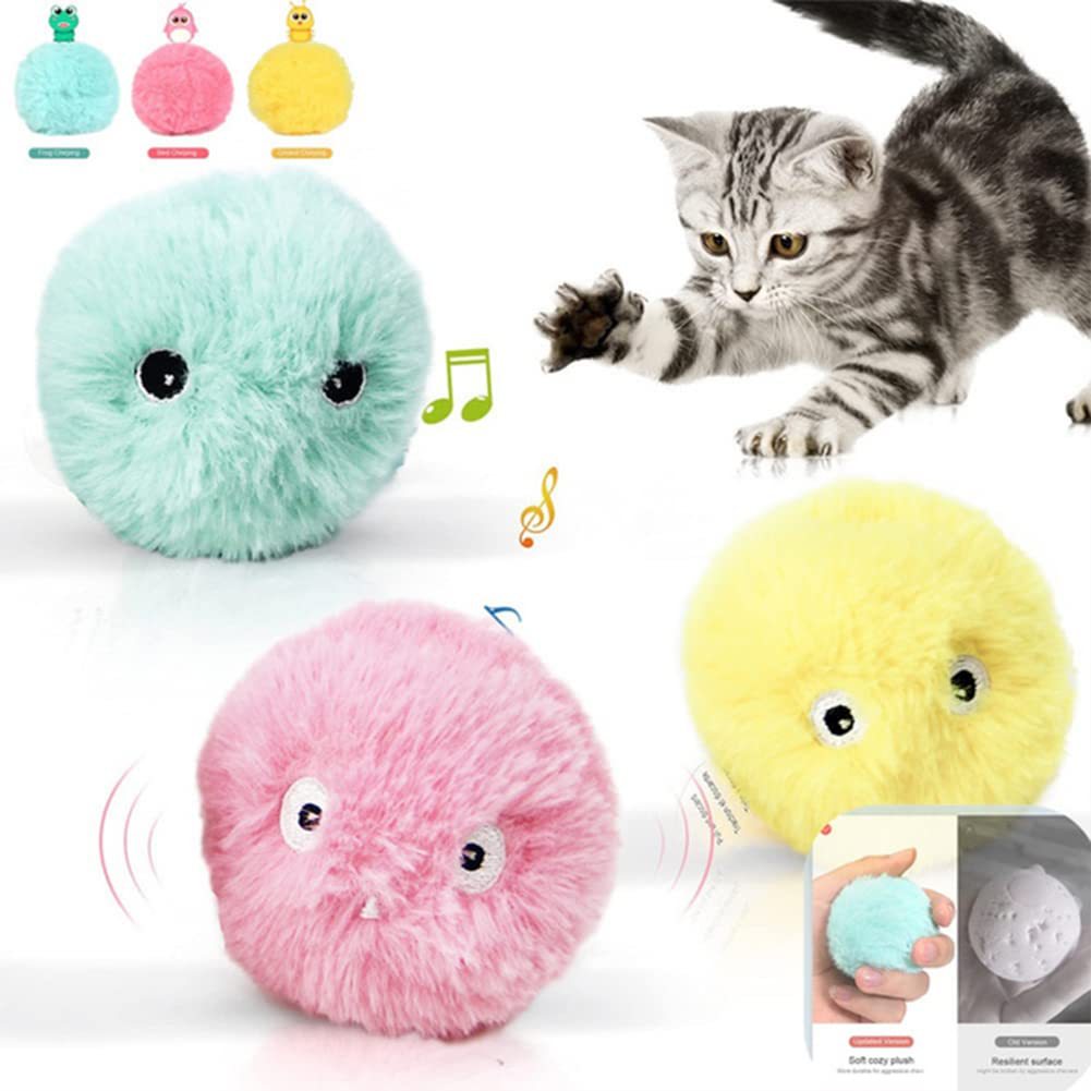 Pet calling ball cat vocal self-entertainment toy ball catnip gravity plush ball bird call frog insect chirp