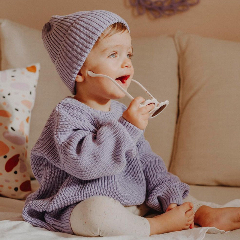 ins hot baby round neck sweater baby boy girl child autumn and winter loose knitted coat sweater