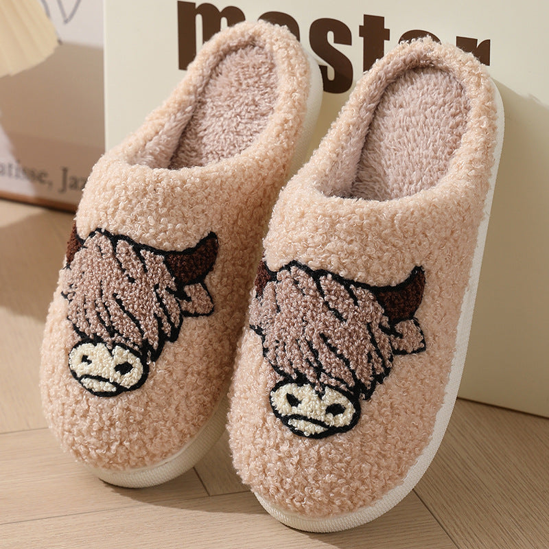 Halloween cross-border mushroom hot sale winter peach heart cotton slippers women wholesale indoor home rainbow plush warm slippers