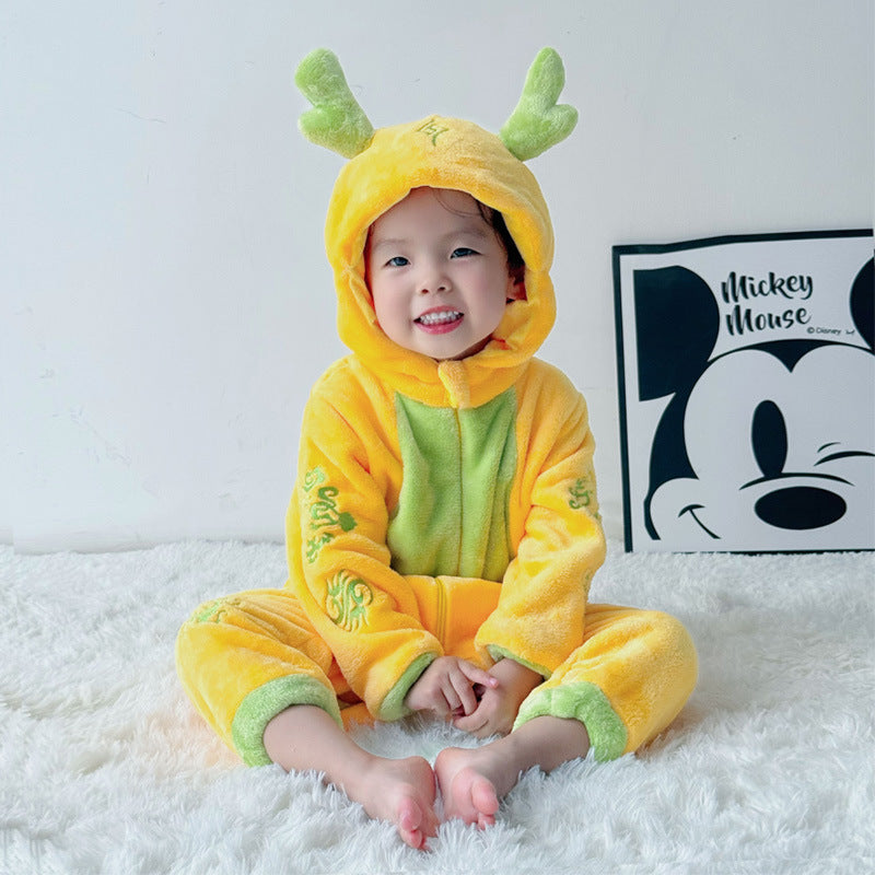 Autumn baby clothes jumpsuit thick baby children pajamas outdoor clothes Anyang children's clothing type A long-sleeved climbing clothes