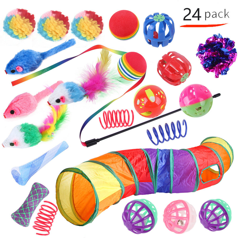 Summary of pet cat toy set 21 pieces cat channel cat teaser plush mouse Amazon combination toy