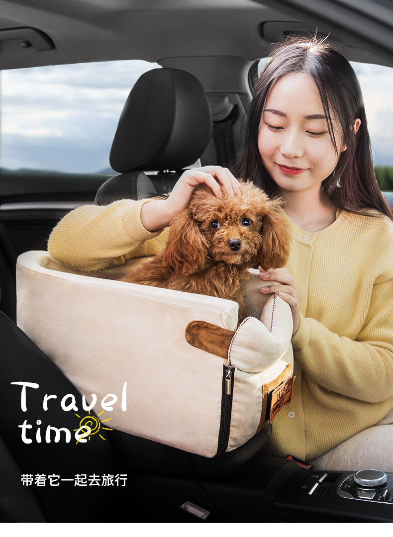 Dog car kennel car pet car mat cat safety seat central control kennel Teddy Pomeranian pet supplies