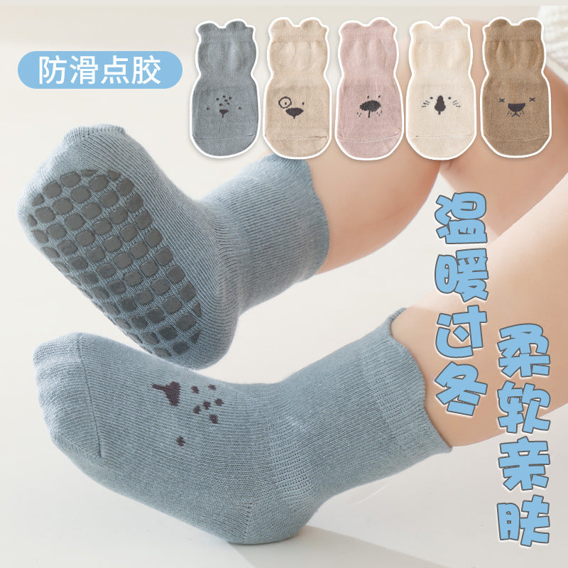 2024 Baby Floor Socks Indoor Toddler Socks Autumn and Winter Pure Cotton Breathable Non-slip Bottom Cooling Children's Socks Trampoline Socks