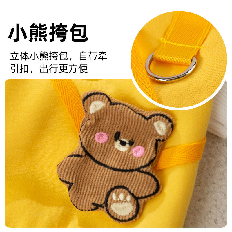 Autumn and winter dog clothes cartoon bear shoulder bag sweatshirt Teddy bear panda universal thin pet clothing