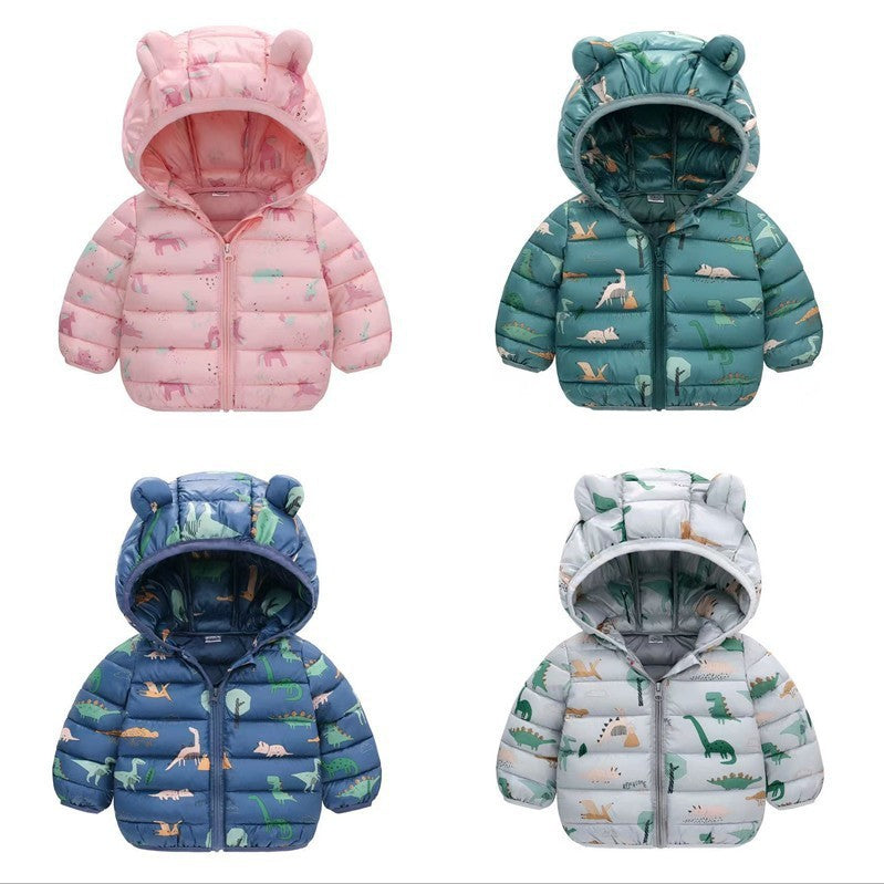 Foreign trade 2025 autumn and winter new cartoon children's down cotton jackets for boys and girls medium and large children's light baby jackets