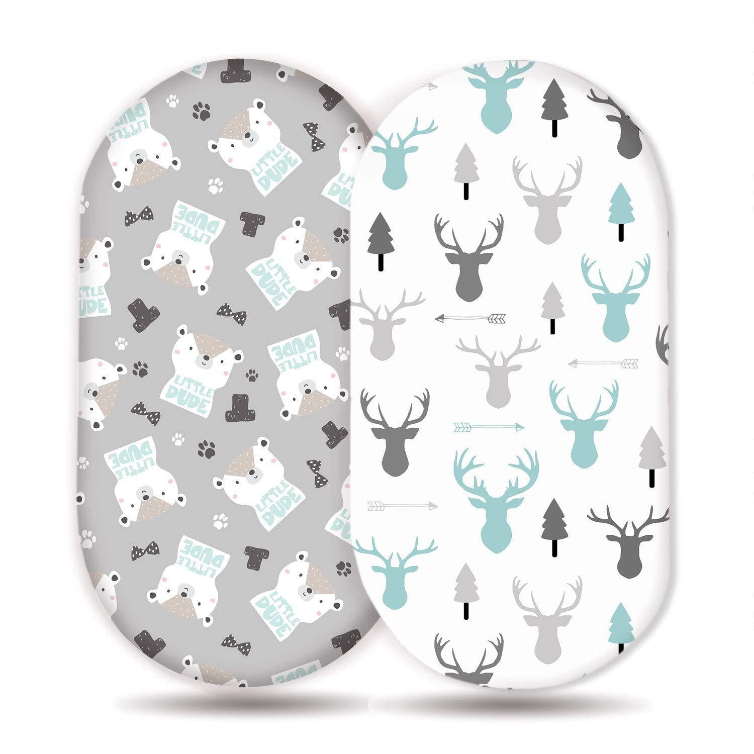 European and American baby cradle bed sheet elastic printing nursing table changing cover baby bedding set 1