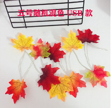 New Christmas LED light string pumpkin maple leaf light string battery box solar Halloween decoration light string