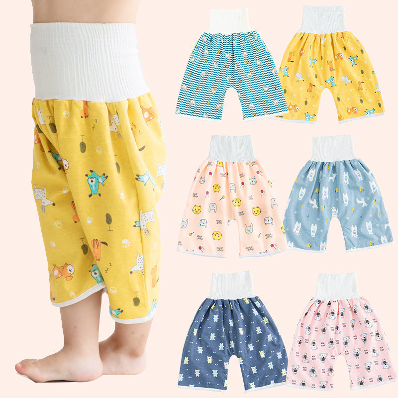 Figge baby diapers waterproof and leak-proof washable baby belly protection diaper pants learning pants anti-bedwetting cotton