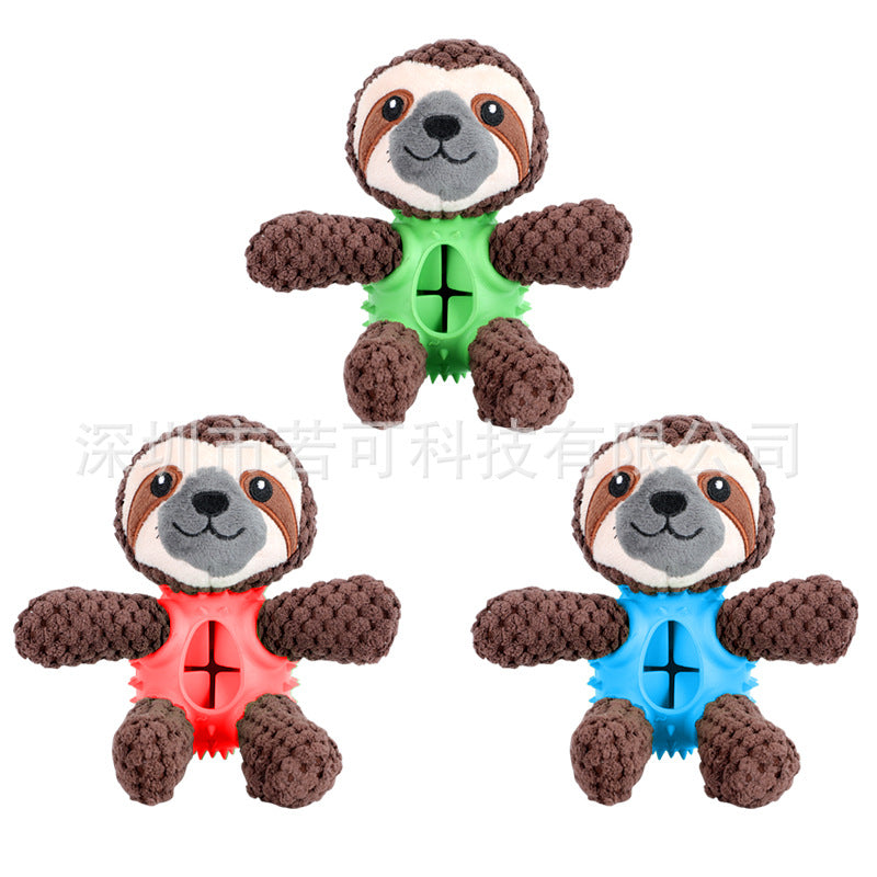 2022 Amazon new sloth plush dog toy educational food leakage sound teeth cleaning interactive companion pet supplies