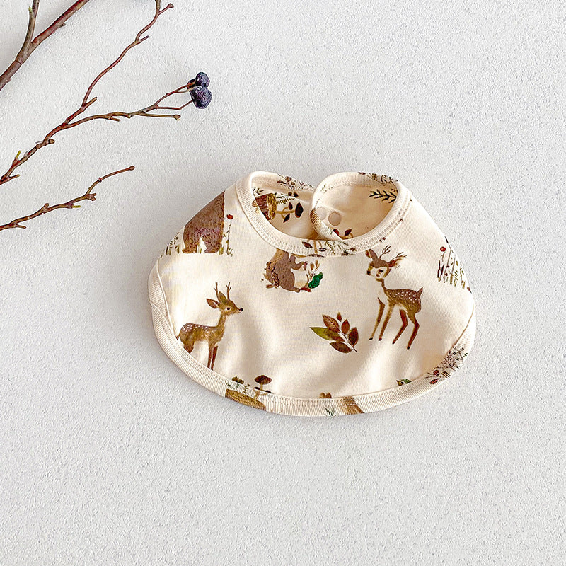 Spring and Autumn Baby Bibs Double-layer Cotton Bibs Baby Bibs Scarf Children's Cute Bibs Four Seasons