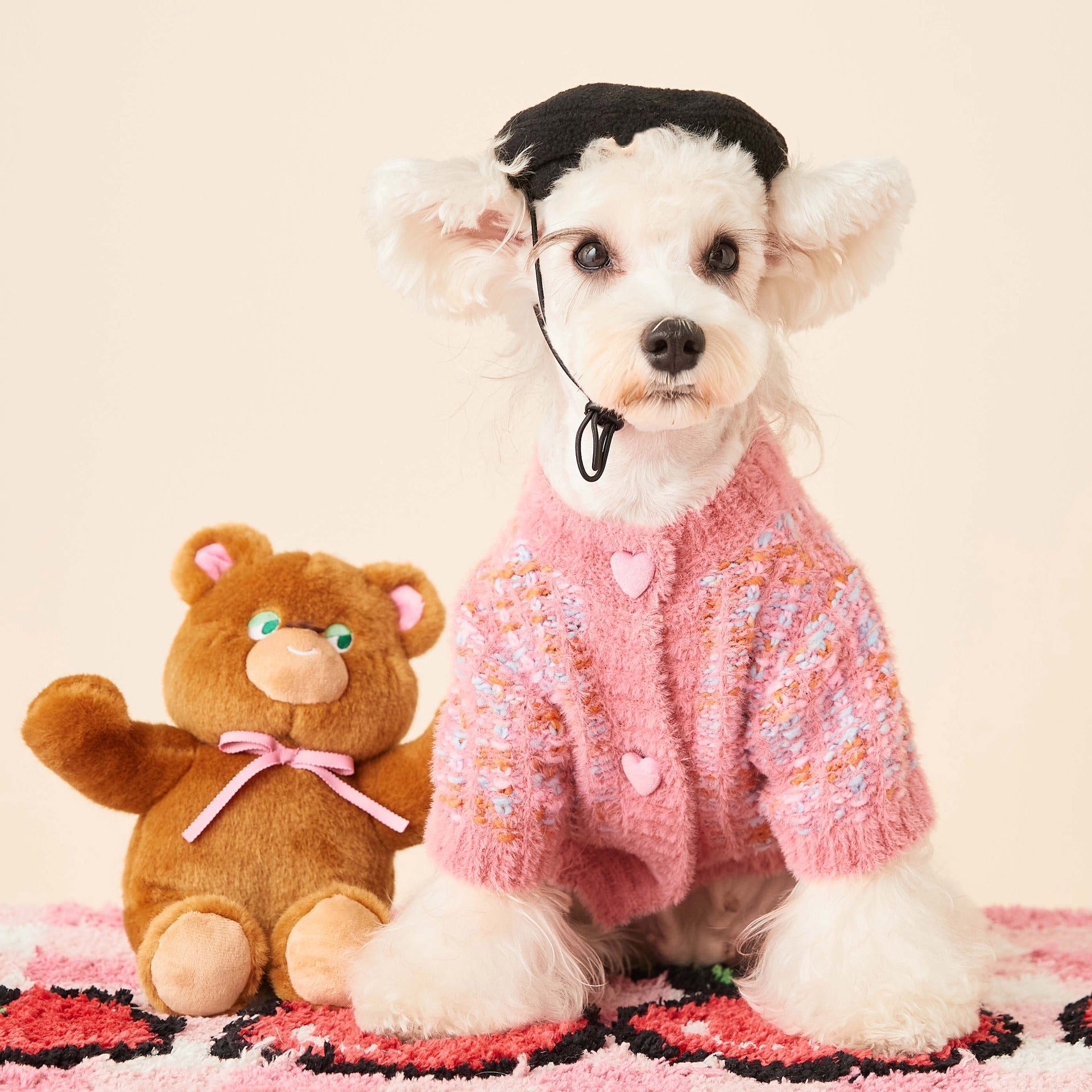 Dog clothes autumn and winter female dog colorful sweater Teddy Schnauzer Corgi Bichon Shiba Inu pet cardigan