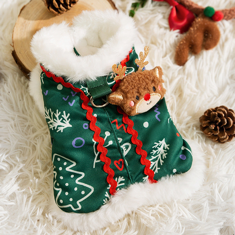 Puppy Autumn and Winter Christmas Elk Pet Sweater Cat Two-legged Knitted Sweater Warm Teddy Pet Clothes
