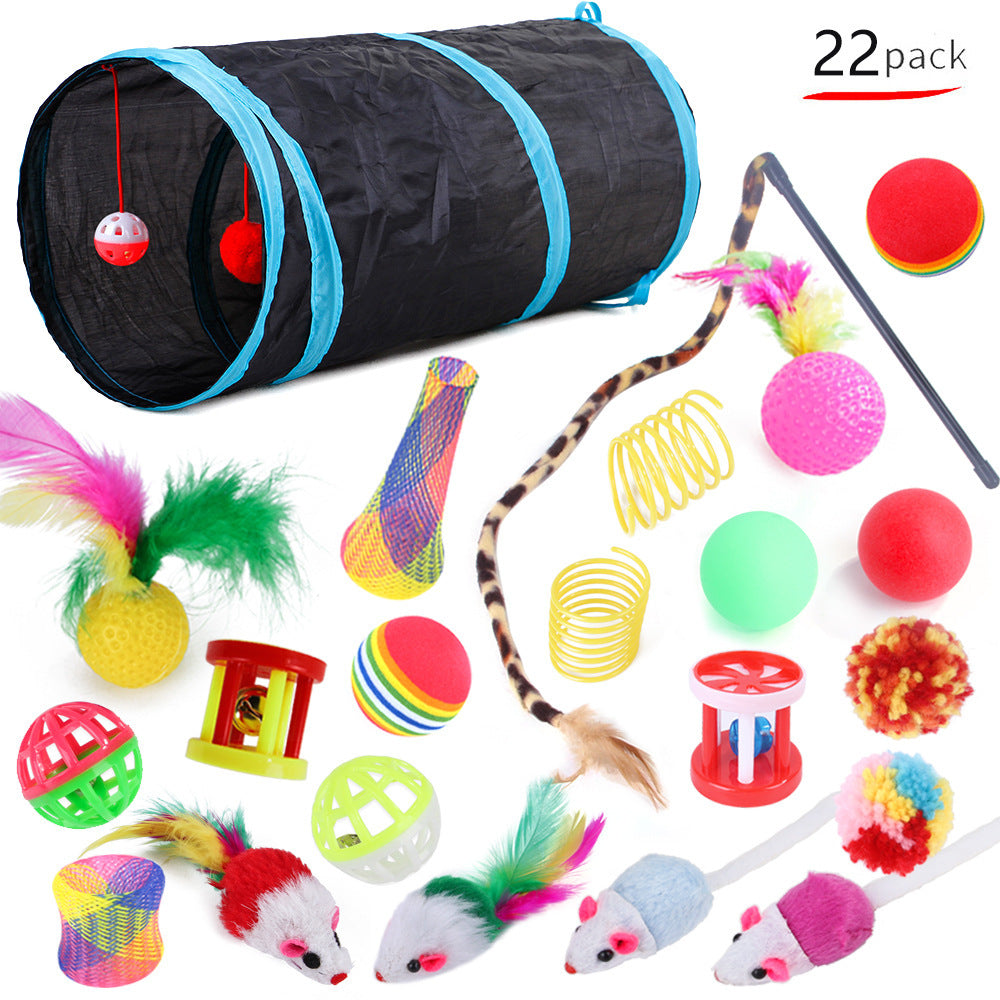 Summary of pet cat toy set 21 pieces cat channel cat teaser plush mouse Amazon combination toy