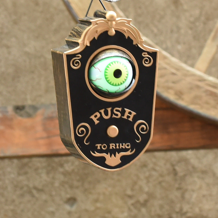 Halloween one-eyed doorbell decoration ghost festival toy bar haunted house horror glow pendant trick door hanging wholesale