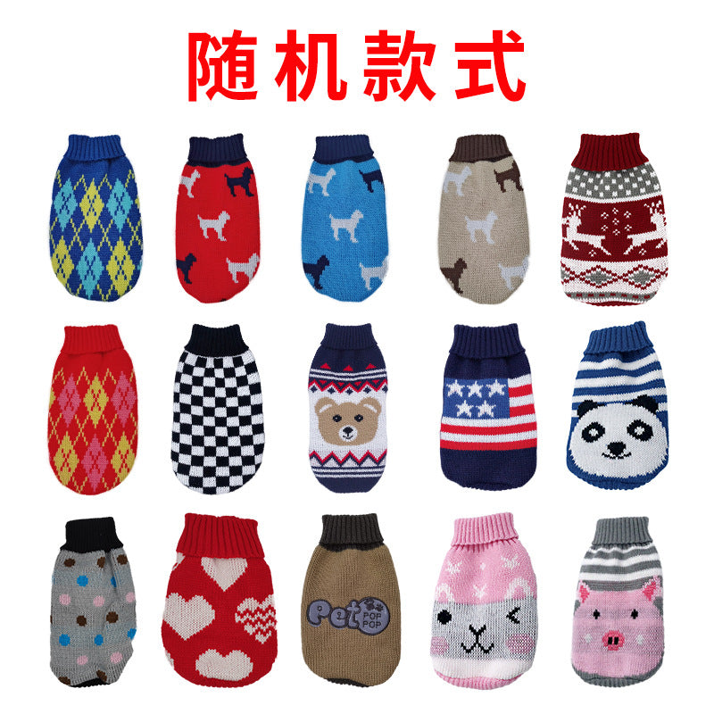 Pet sweater manufacturers in stock Autumn and winter cat and dog clothes Cat and dog sweaters knitted sweaters foreign trade sweaters