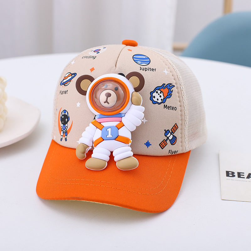 Children's hat spring and autumn thin cartoon duckbill cap boys and girls baseball cap sunshade baby sun protection hat cute