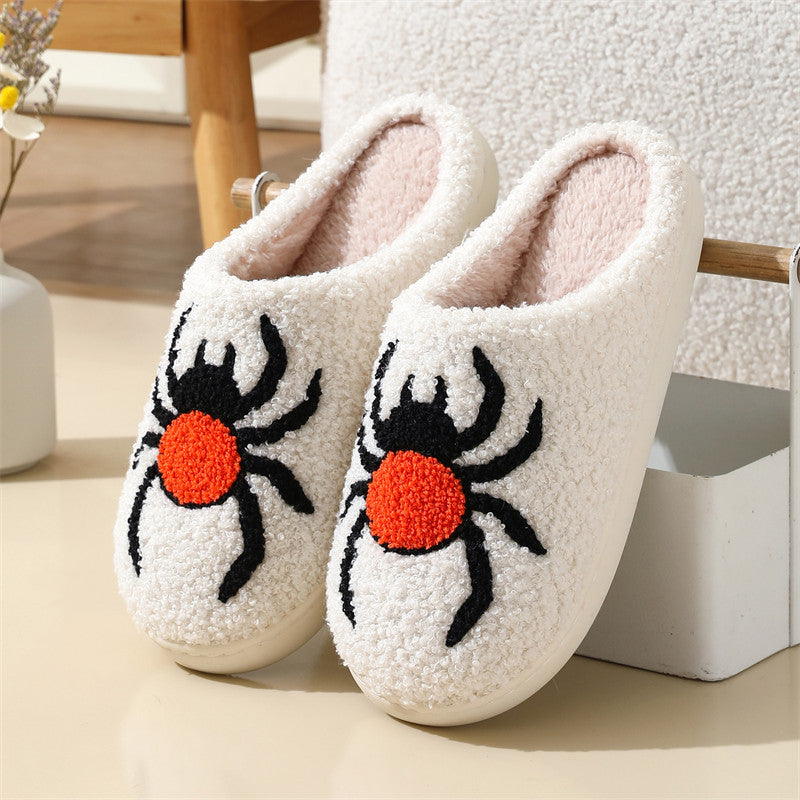 Halloween cross-border mushroom hot sale winter peach heart cotton slippers women wholesale indoor home rainbow plush warm slippers