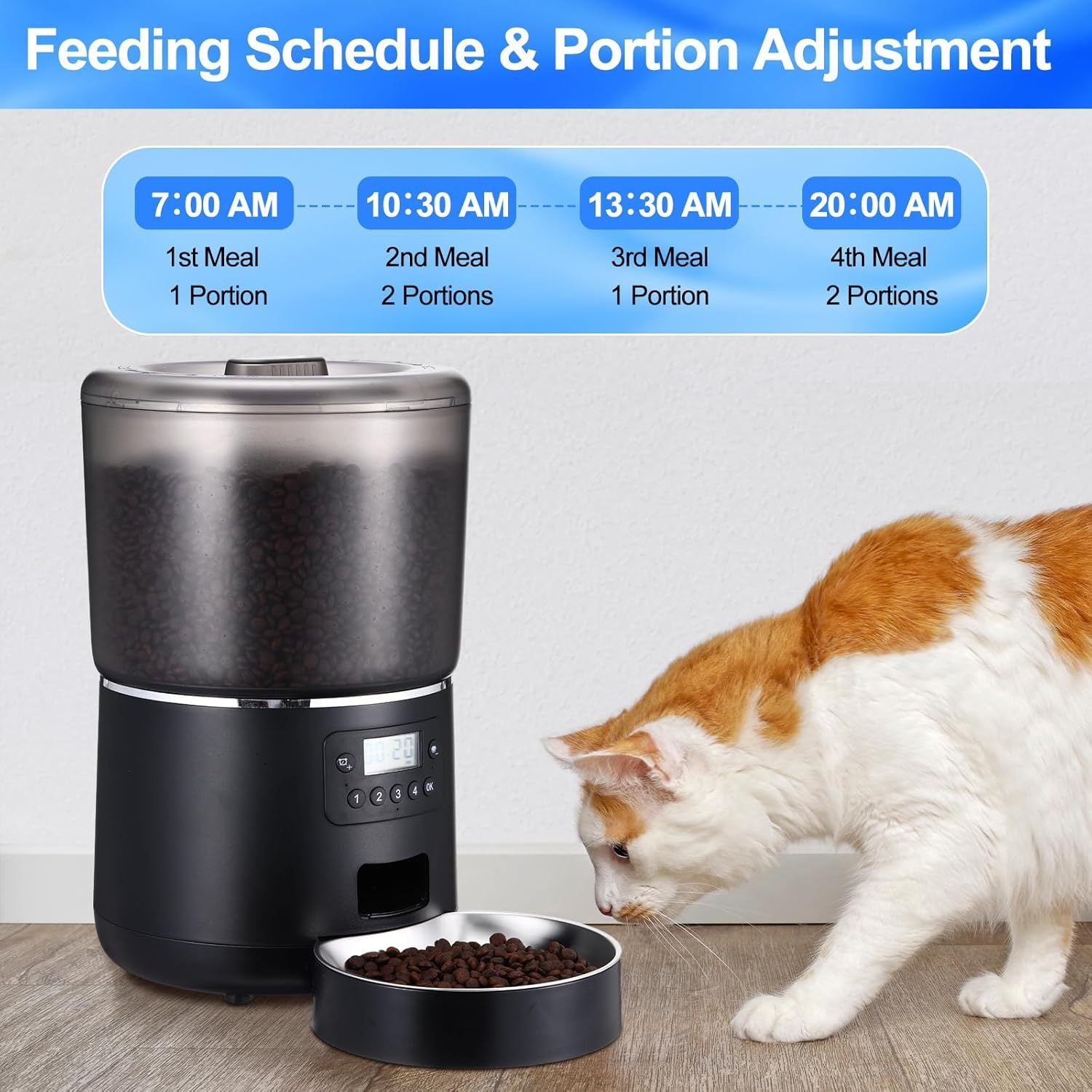 Automatic cat feeder 4L meal graffiti APP remote WIFI smart pet feeding cat and dog supplies feeding