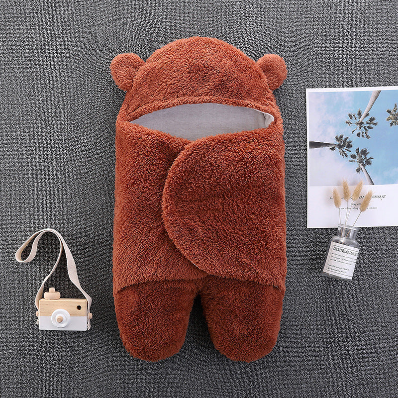 Baby blanket winter newborn swaddle supplies newborn baby wrap outdoor swaddle clothes thickened sleeping bag spring and autumn