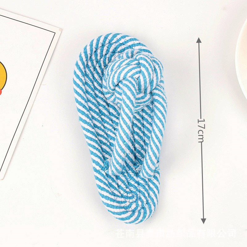 Pet Toys Manufacturer Pet Multicolor Cotton Rope Slipper Toy Teddy Bichon Frise Teething Dog Toy Wholesale