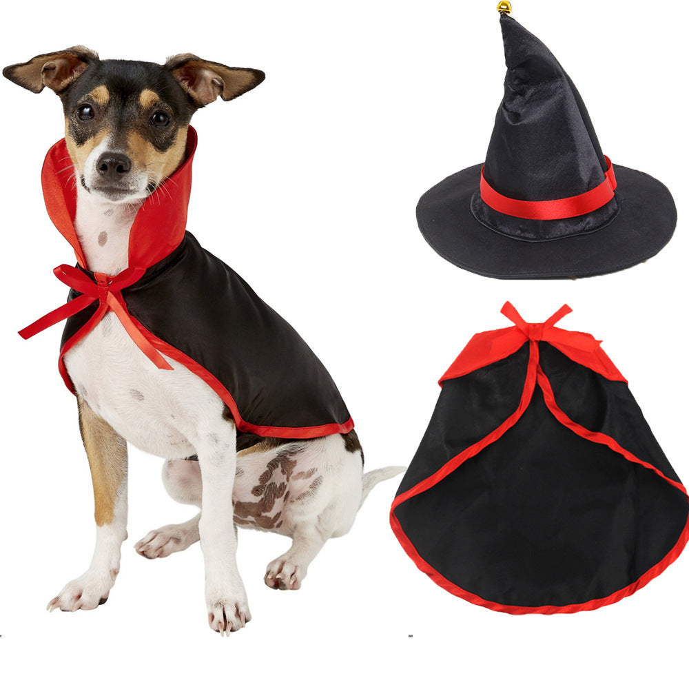 A variety of halloween wizard cloak suit pet dog cat hat ornament 2022 new print