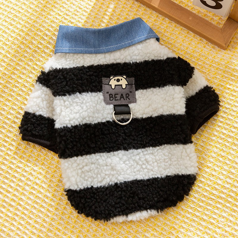 New autumn and winter Korean version dog cute cartoon small and medium-sized dog bear sweatshirt cat Teddy pet dog clothes