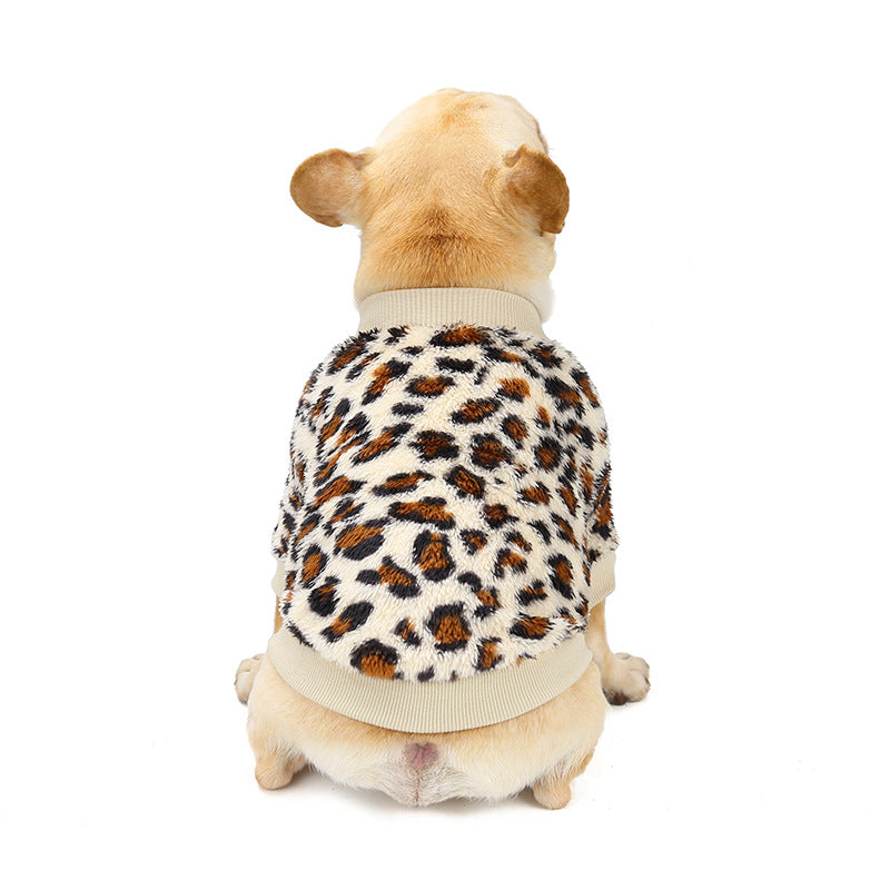 New autumn and winter dog clothes pet clothes super stretch fleece love cute French bulldog Teddy dog clothes