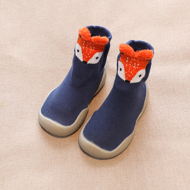 Children's socks shoes spring and autumn baby toddler shoes socks cartoon boy baby floor shoes girl baby waterproof non-slip mid-tube socks shoes