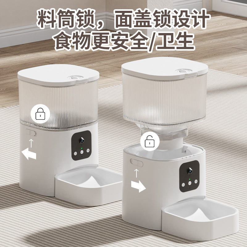 New pet intelligent automatic feeder cat timing quantitative remote feeding machine voice and video feeding machine