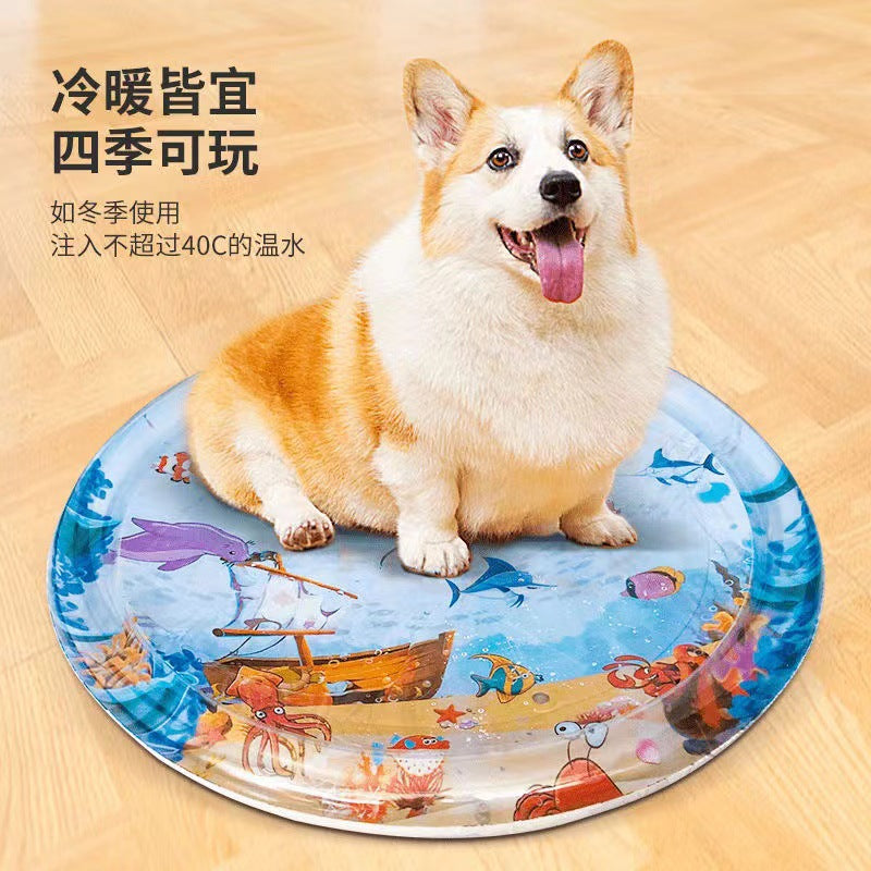 Pat water mat children's baby toy inflatable pet water-filled ice mat crawling water mat Montessori sensory water bed