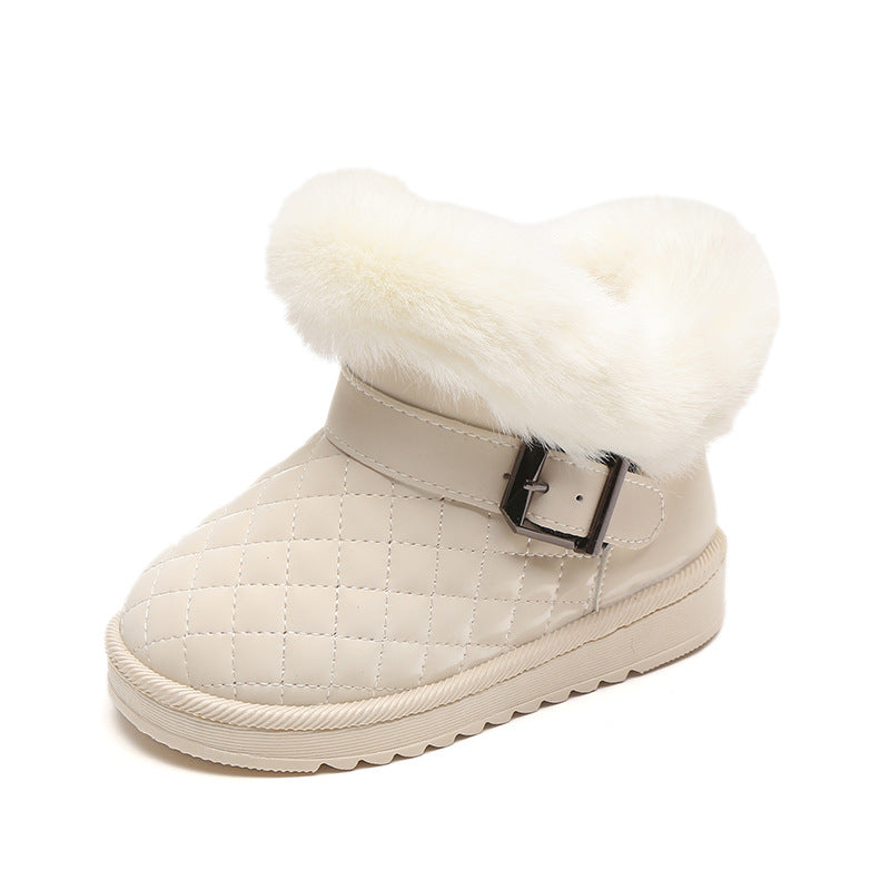 Girls snow boots foreign trade wholesale plus velvet thick waterproof non-slip baby cotton shoes autumn and winter new warm shoes children's shoes