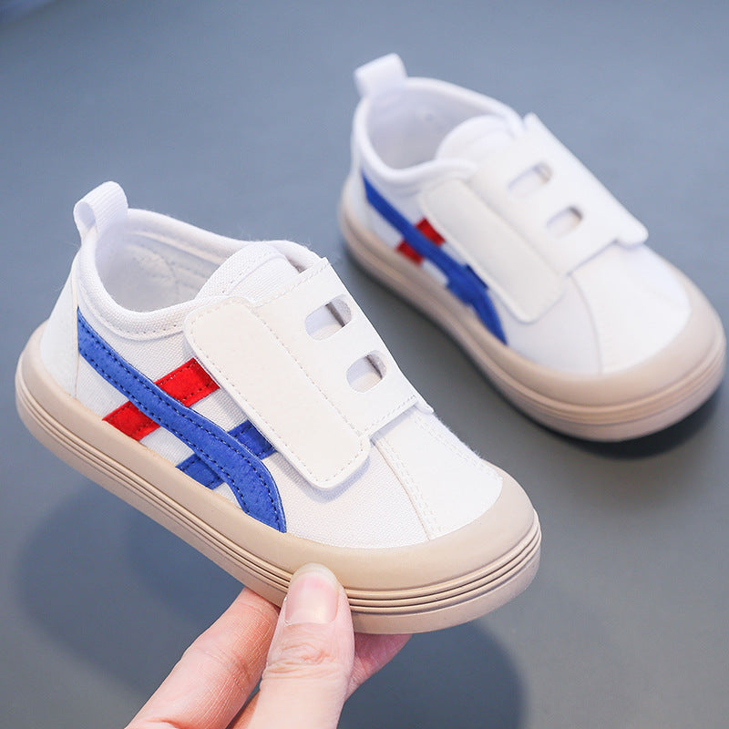 Children's shoes wholesale children's canvas shoes girls' skate shoes small and medium children's Velcro male baby kindergarten soft-soled indoor shoes