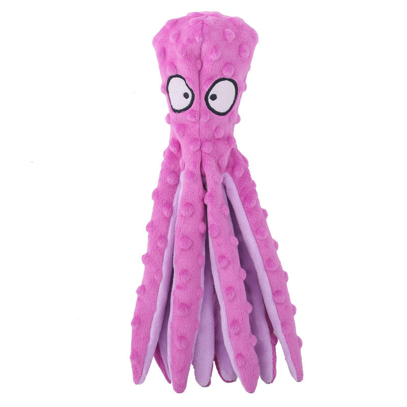 New pet plush toy octopus skin dog bite resistant sounding toy octopus cat and dog supplies