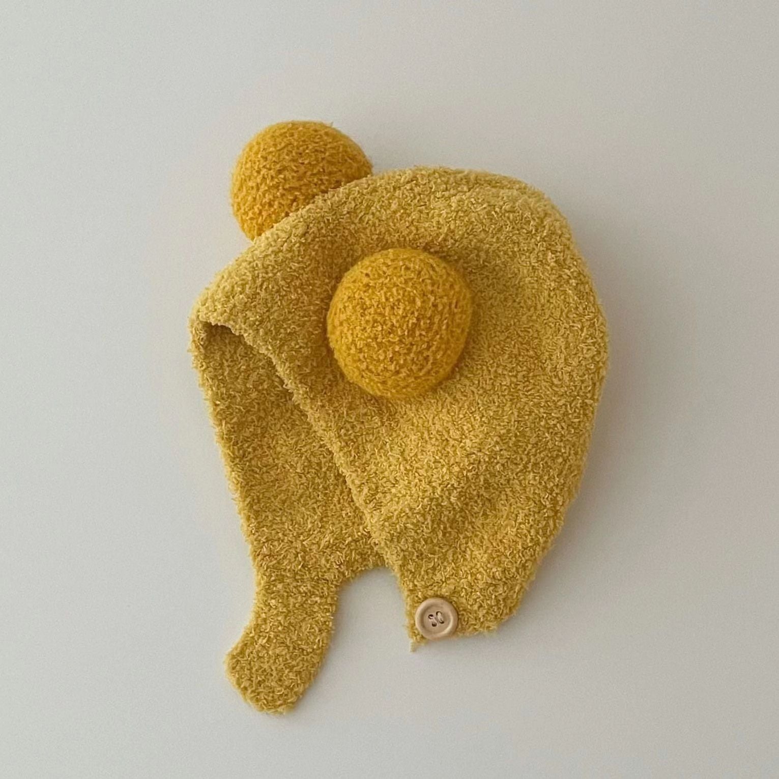 Baby hat autumn and winter newborn infant ear protection hat pure cotton cute warm boys and girls baby knitted plush hat