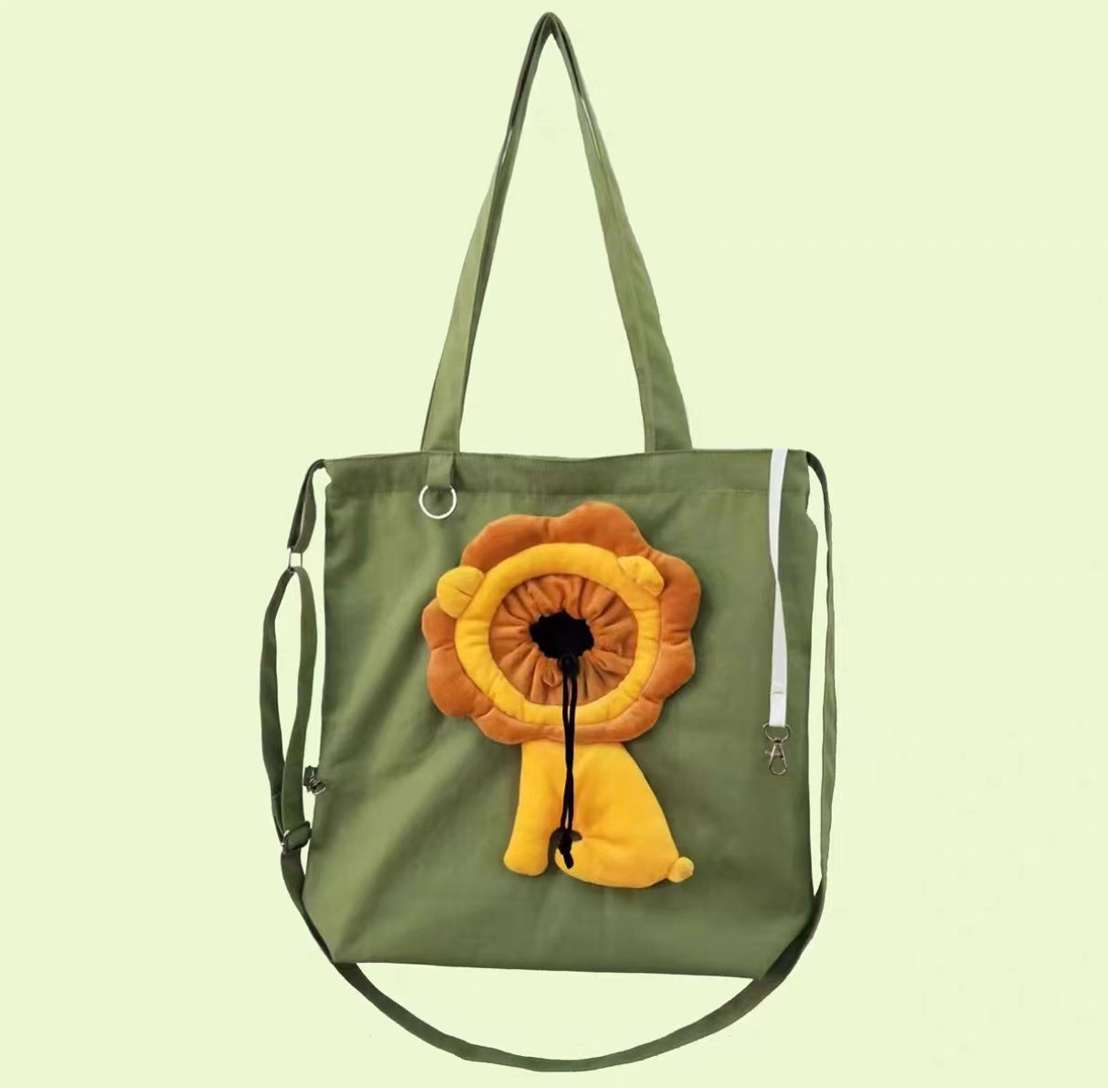 Pet go out backpack small lion cat pet bag canvas single shoulder strap zipper retractable kitten available