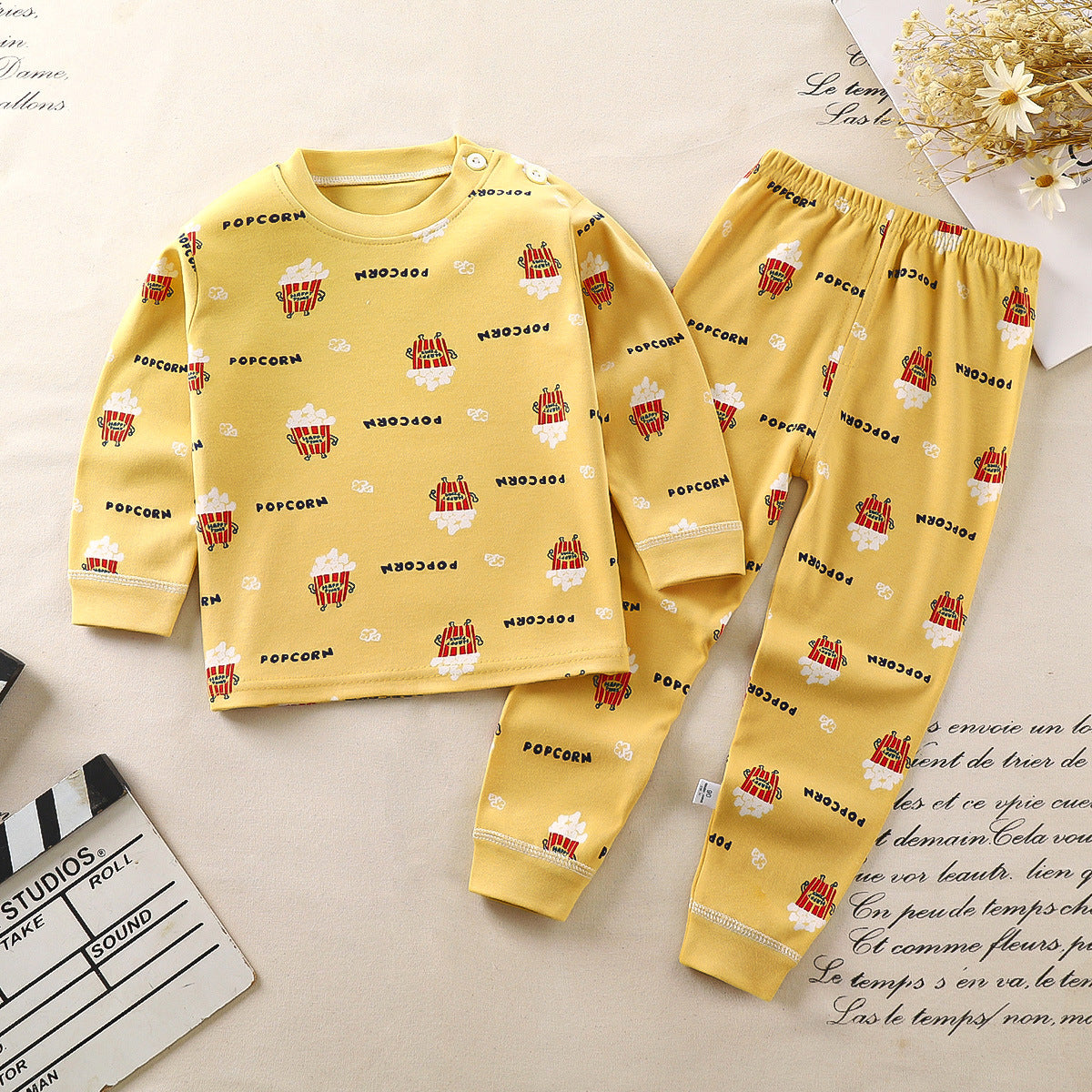 Children's underwear set cotton pajamas girls baby long johns cotton boys home clothes children's clothing wholesale