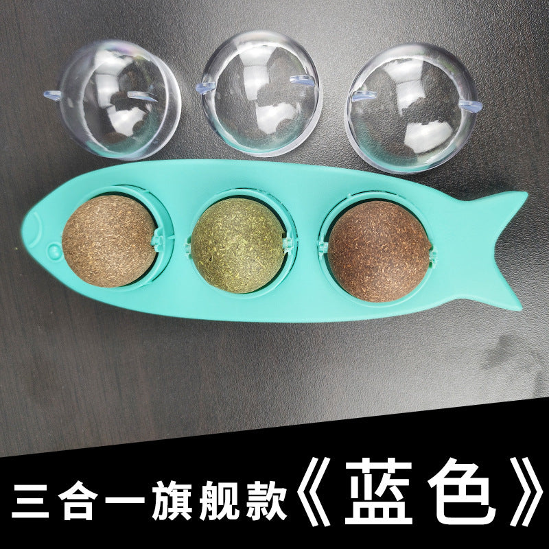 Pet cat toy mint ball cat toy molar stick catnip ball wood Tianjiao catnip toy